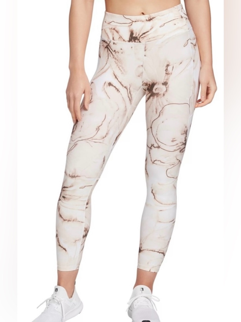 CALIA Women's Energize Leggings in White Marble Print